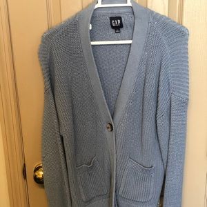 GAP Women’s Large Soft Long Sleeve Blue Knitted Cardigan